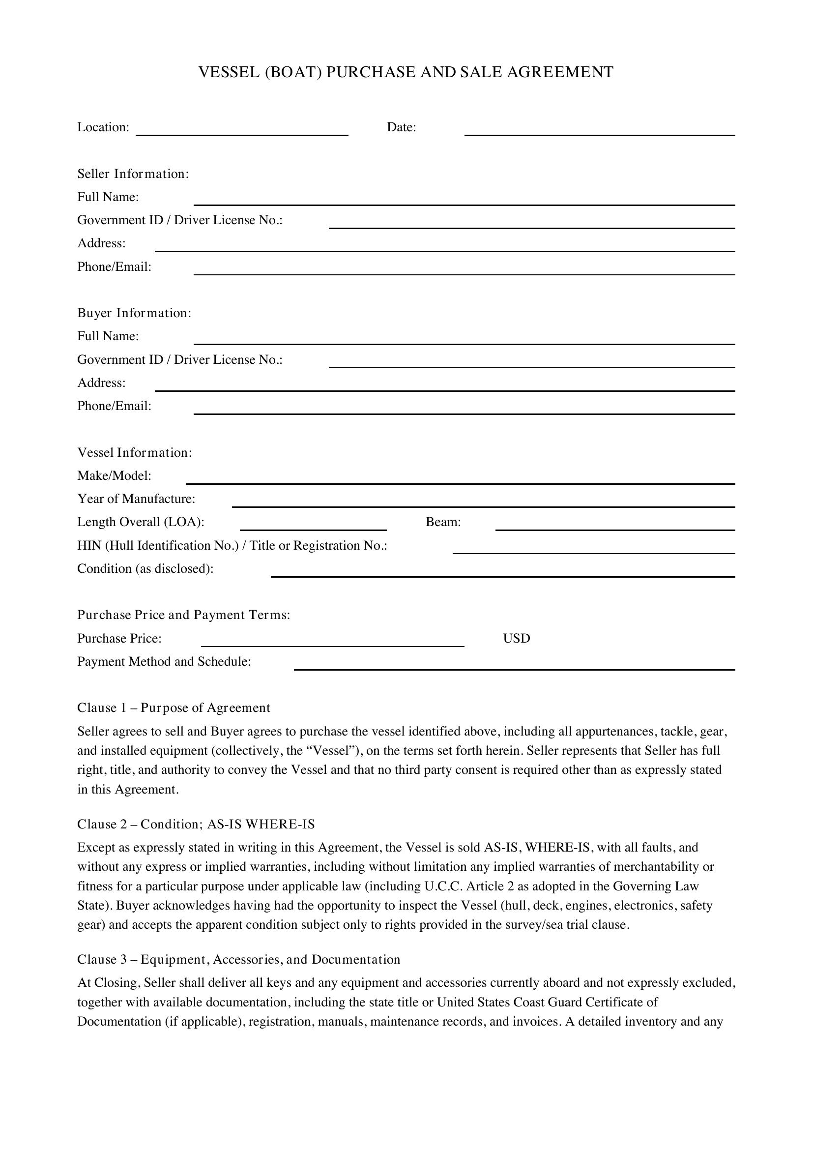 Contract Agreement Template - US